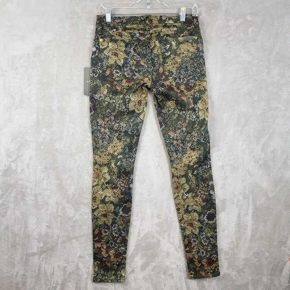 NWT 7 For All Mankind Tapestry Floral Botanical Skinny Jeans Size 12 Regencycore - Picture 6 of 15
